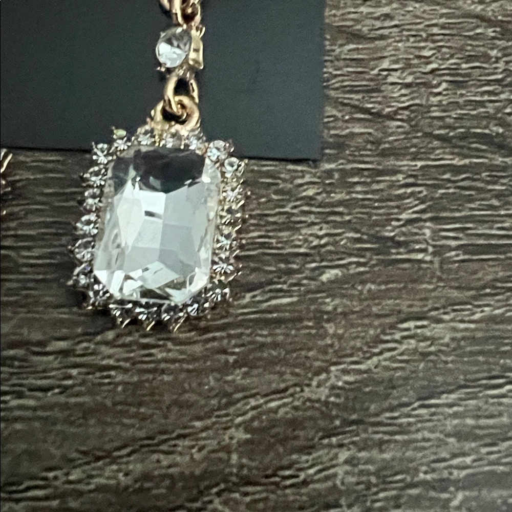 Saks Fifth Avenue Gold and Silver Crystal Drop Earrings - Picture 2 of 5
